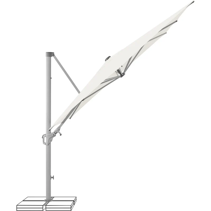 Ombrellone palo Laterale Familyflex 250 cm Bianco GLATZ