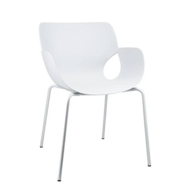 Sedia con braccioli Lennox 57x59x82cm Bianco BIZZOTTO