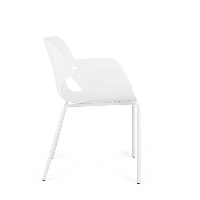 Sedia con braccioli Lennox 57x59x82cm Bianco BIZZOTTO