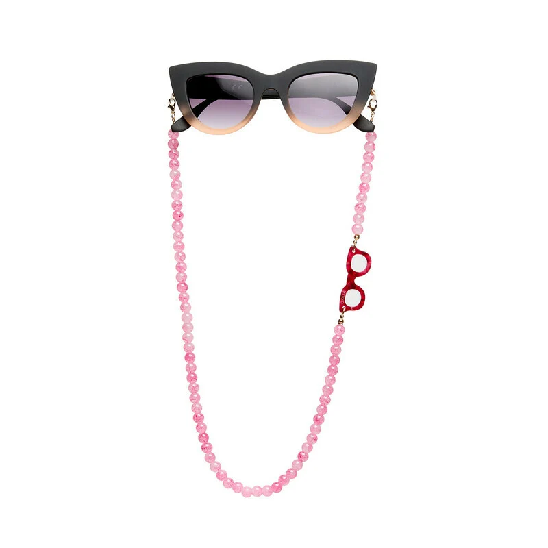 Catenina per Occhiali SPHÈRE COLORÉES Rose Quartz OKKIA