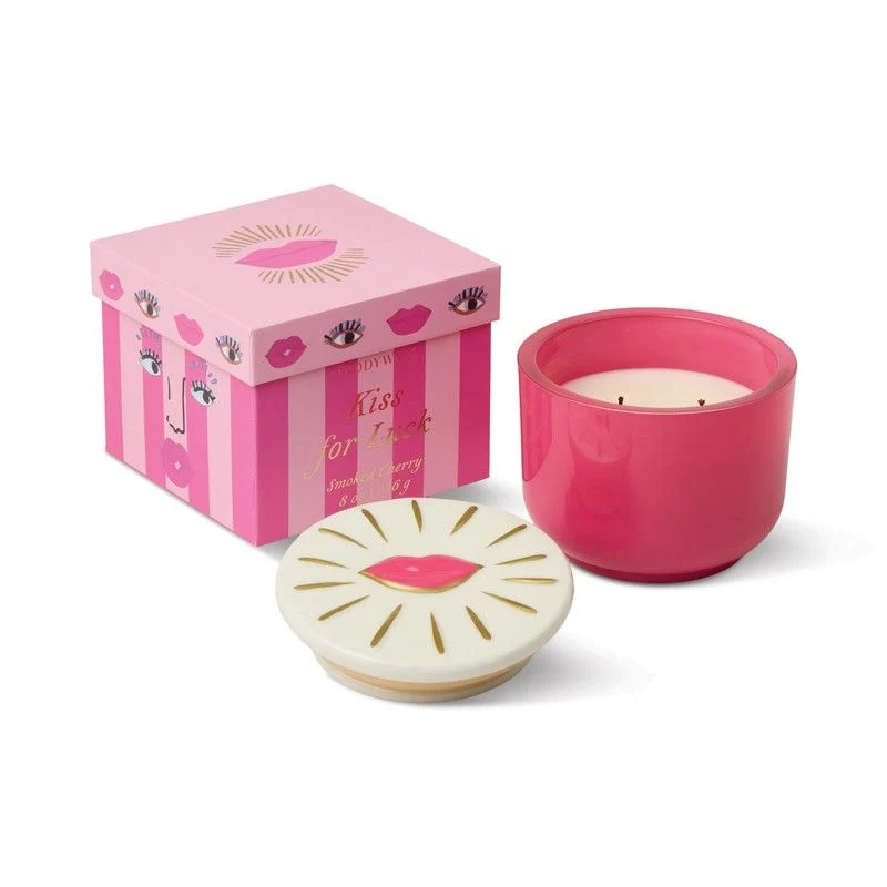 Candela in Vetro Charmed con Coperchio a Labbra Ciliegia Affumicata 226g PADDYWAX