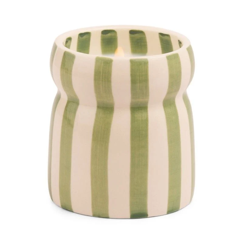 Candela in Ceramica a Strisce Sage Bora Bora 184g Paddywax