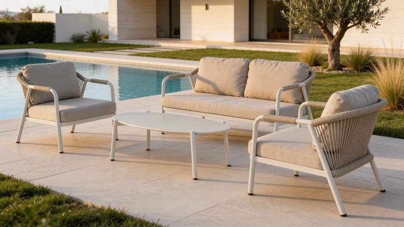 Set Salotto Miravet 4 Pezzi con Divano 2 Poltrone e Tavolino Wall Bizzotto