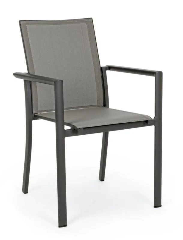 Sedia Impilabile Konnor Antracite 56.2x60x88 cm Bizzotto