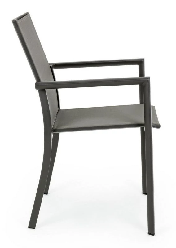 Sedia Impilabile Konnor Antracite 56.2x60x88 cm Bizzotto