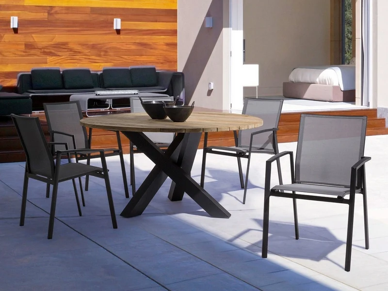 Sedia Impilabile Konnor Antracite 56.2x60x88 cm Bizzotto