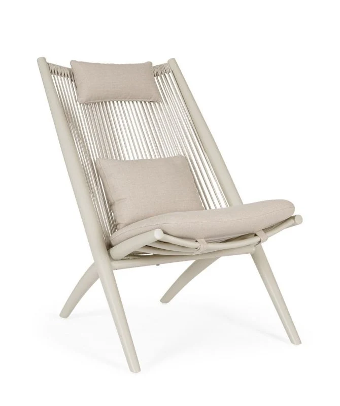 Poltrona Lounge Aloha Sandshell 66x84x98 cm Beige BIZZOTTO