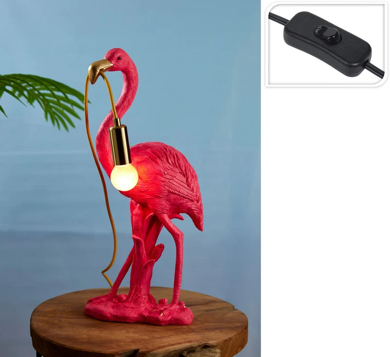 Lampada da Tavolo Fenicottero 21x45cm 1000g Rosa