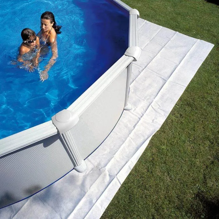 GRE Tappeto Protettore Rettangolare per Piscine 750x400 cm Bianco