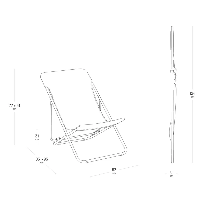 Lafuma Sedia a sdraio pieghevole multi-posizione Maxi Transat Giallo Miele 58cm