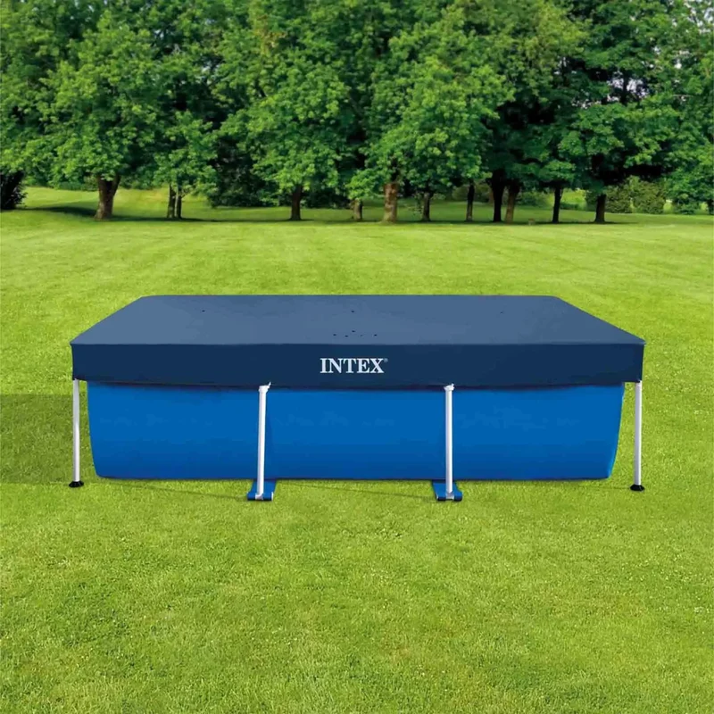 Intex Telo Copri Piscina Rettangolare 260x160 cm 28036 Blu scuro