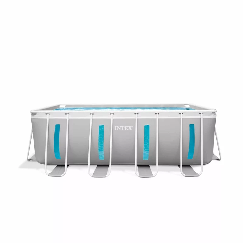 Intex Piscina Rettangolare Prisma Frame Clearview 26770NP Grigio Chiaro