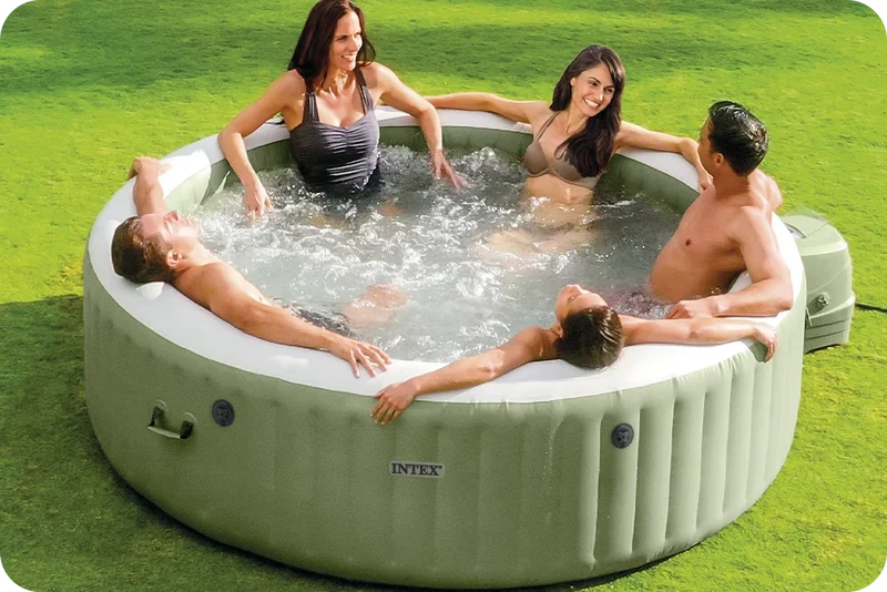 Intex Spa Idromassaggio PureSpa Bubble Massage 8 Posti Verde Oliva