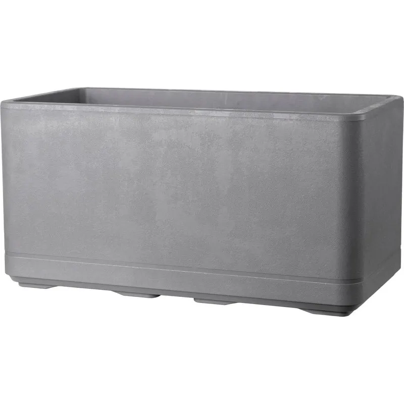 Fioriera rettangolare con riserva d’acqua Cosmo, 78x38x38,5 cm, grigio cenere
