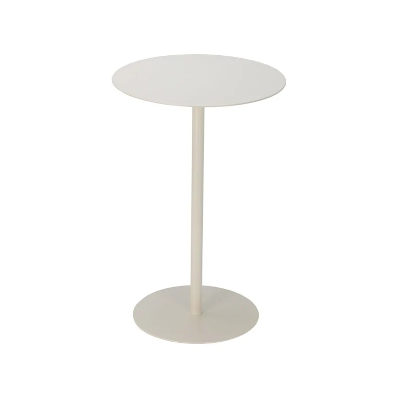 Tavolino rotondo in metallo, D 35 x H 53 cm, bianco