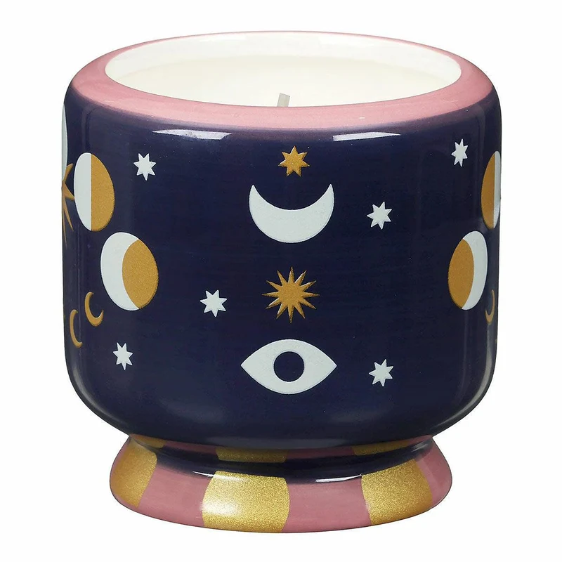 Paddywax Candela in Ceramica Decorata "A Dopo" – Fasi Lunari, Gelsomino e Rosa (226 g)