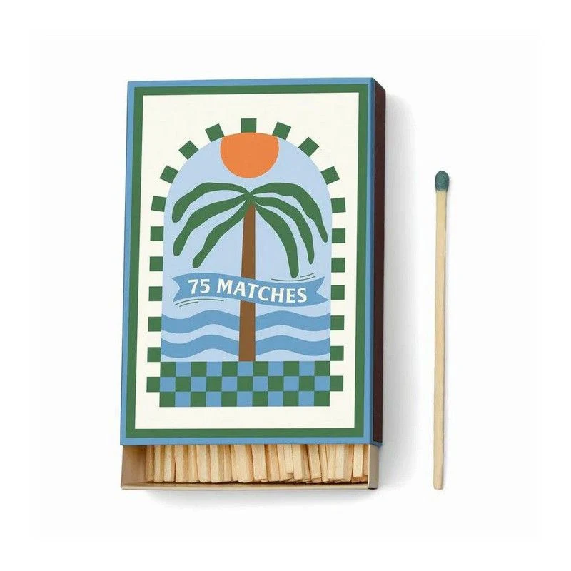 Paddywax Scatola di Fiammiferi Decorata "A Dopo" - Palma (75 pz)