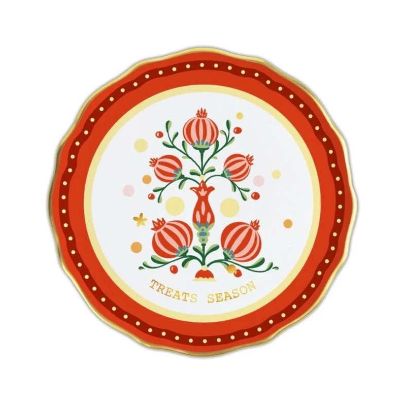 PIATTO PANE ROSSO IN PORCELLANA "MAMMA MIA XMAS" 16CM