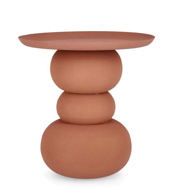 TAVOLINO IN ACCIAIO TERRACOTTA - ALPA