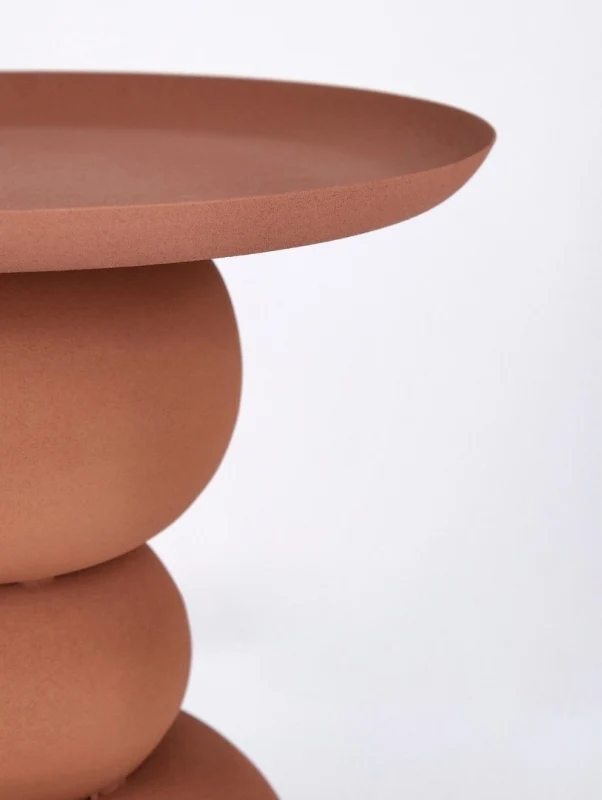 TAVOLINO IN ACCIAIO TERRACOTTA - ALPA