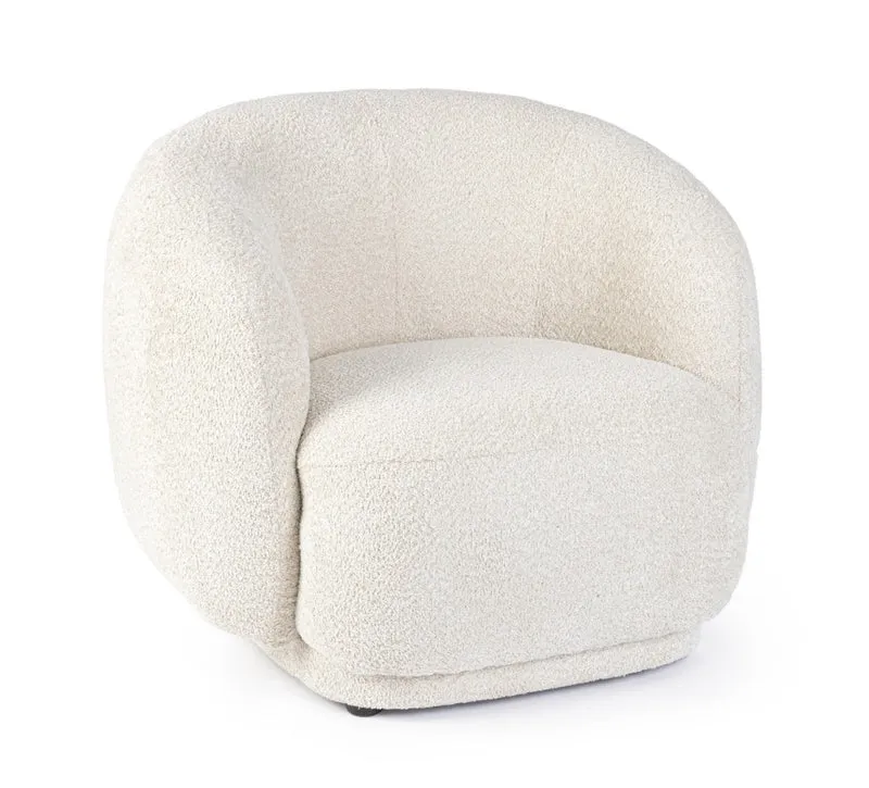 POLTRONA EFFETTO BOUCLE' NATURALE - TECLA