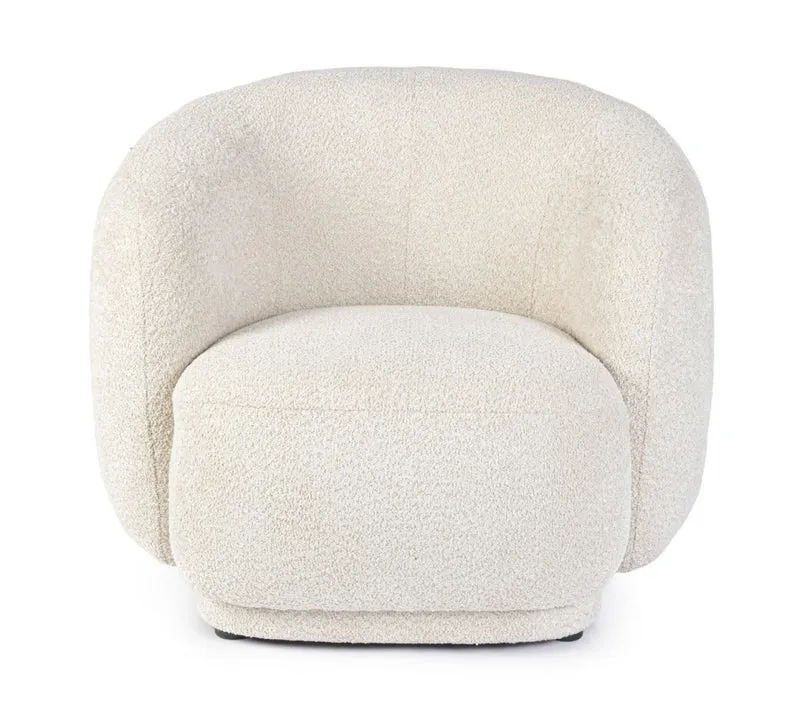 POLTRONA EFFETTO BOUCLE' NATURALE - TECLA