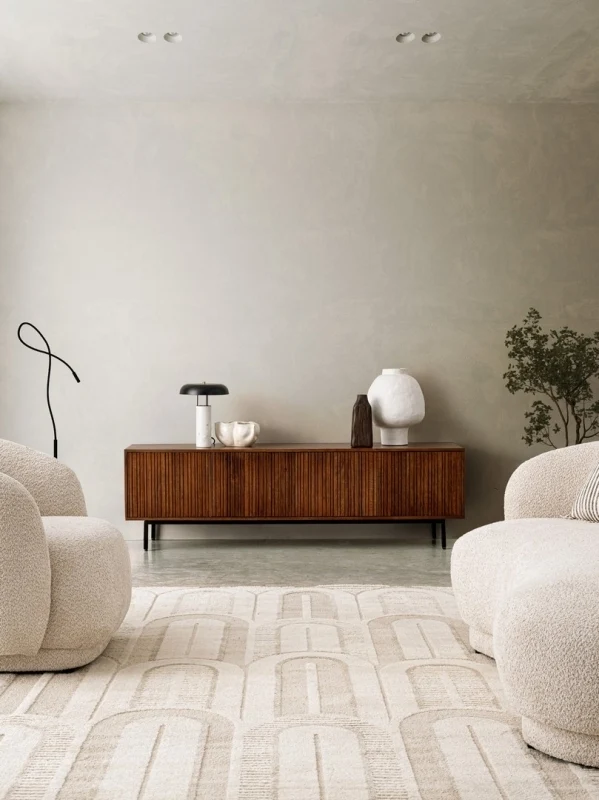 POLTRONA EFFETTO BOUCLE' NATURALE - TECLA