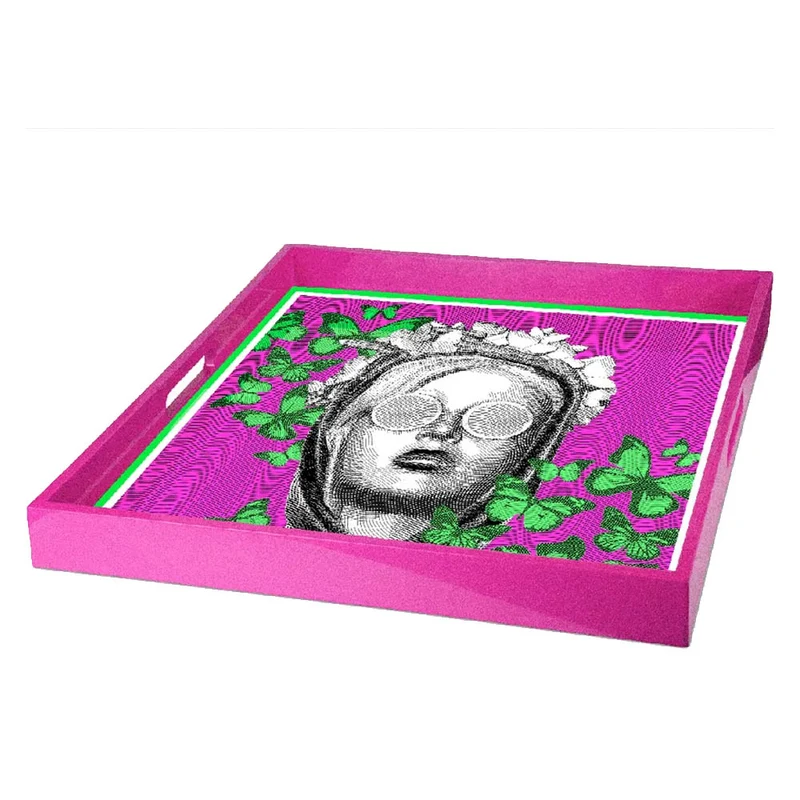 VASSOIO "LA STILOSA" 45X45CM FUCSIA