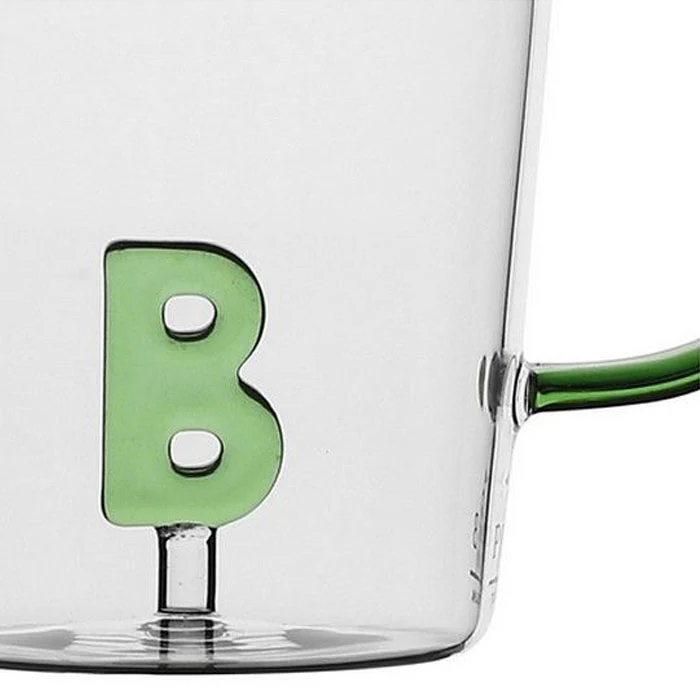 TAZZA LETTERA "B" IN VETRO BOROSILICATO 440CC