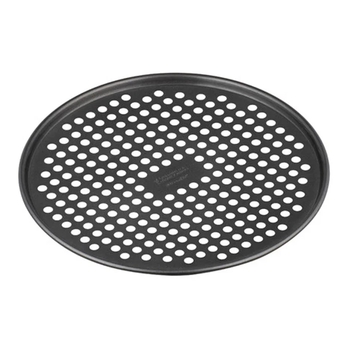 TEGLIA ANTIADERENTE PER PIZZA ROTONDA, FORATO, 30,5CM