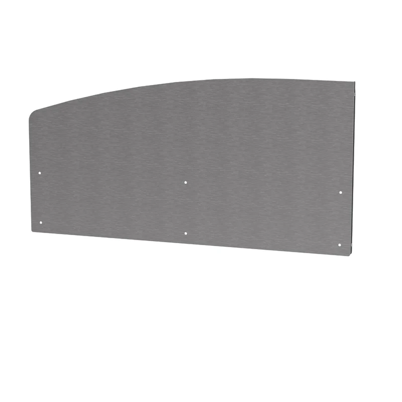 PANNELLO PARASCHIZZI CURVO SINISTRO ACCIAIO INOX 80X46