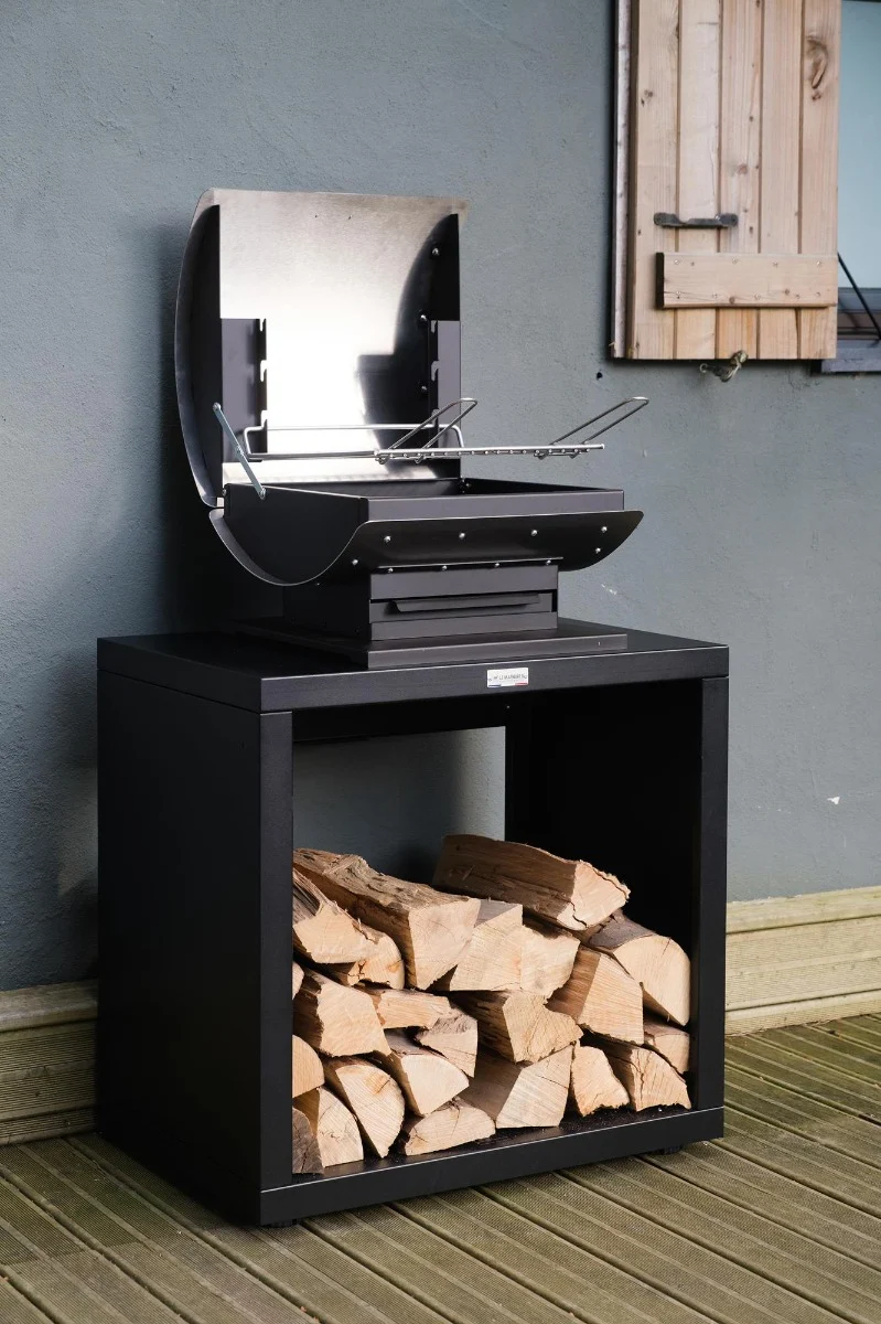 MOBILE BARBECUE APERTO, 80 X 55 CM NERO PER CUCINA DA ESTERNO