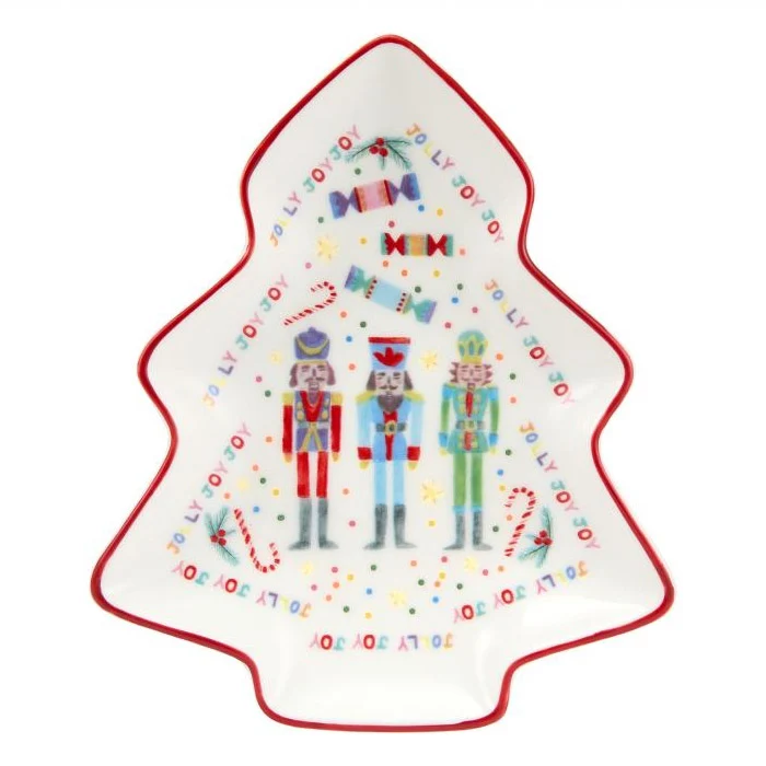 JOLLY JOY PIATTO A FORMA DI ALBERO DI NATALE IN CERAMICA, 16CM