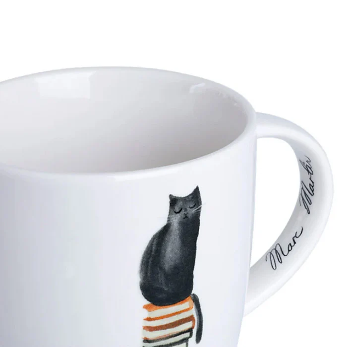 TAZZA AMICI FELINI, GATTO CON LIBRI, 400ML