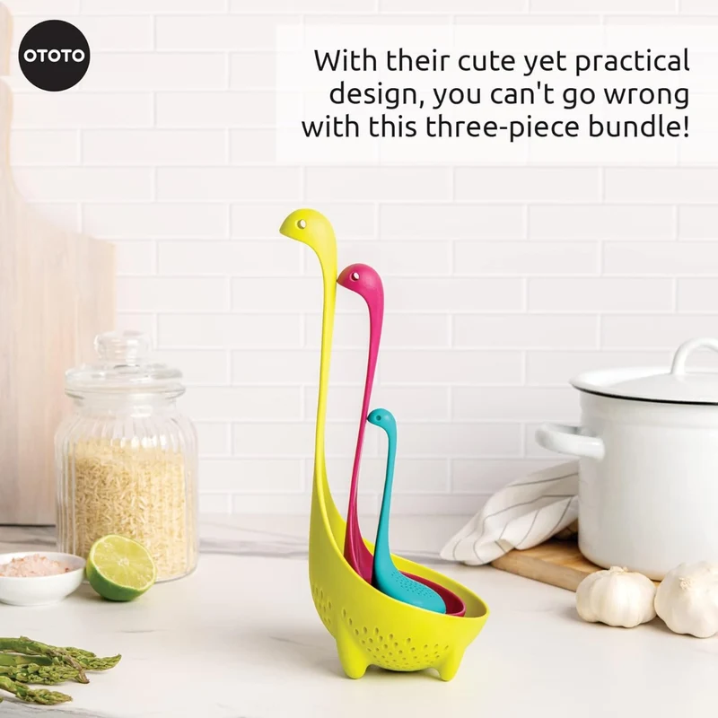 SET 2 MESTOLI DA CUCINA + INFUSORE - NESSIE FAMILY