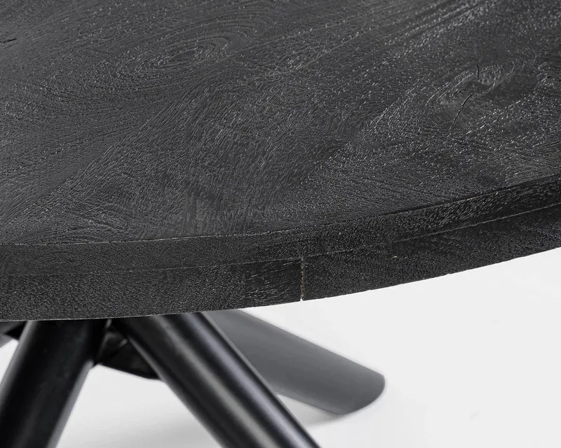 TAVOLO TONDO HASTINGS D130 IN LEGNO DI MANGO E ACCIAIO