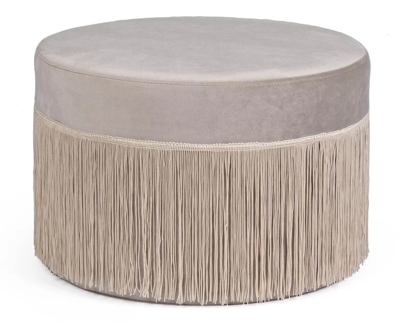 POUF LEILANI GRIGIO CHIARO D45CM