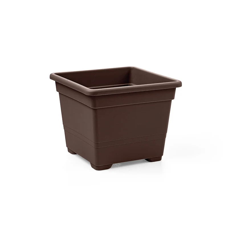 VASO QUADRATO 38CM BRONZO