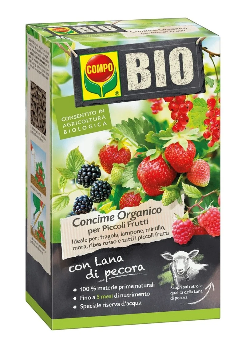 CONCIME PER PICCOLI FRUTTI CON LANA DI PECORA 750GR
