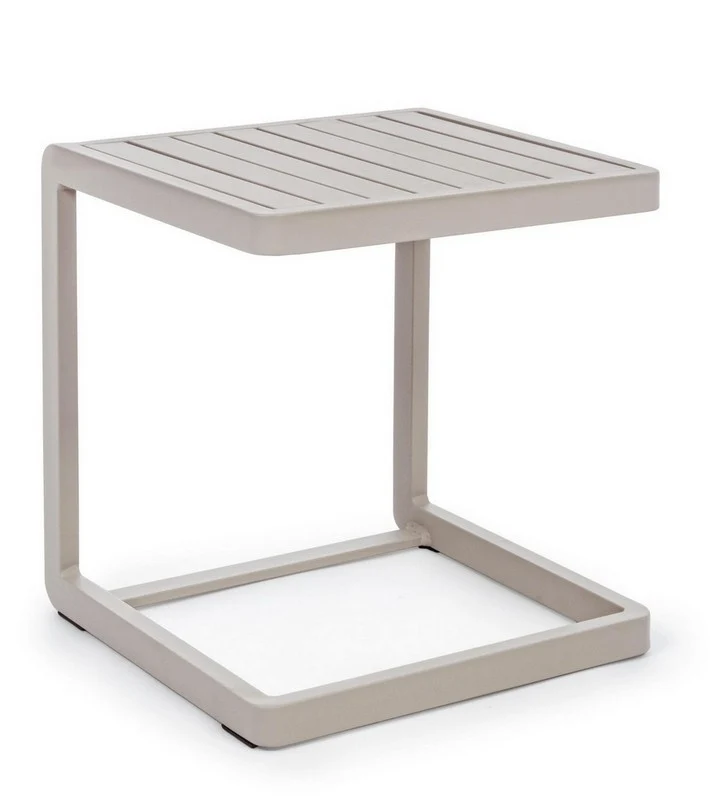 TAVOLINO IN ALLUMINIO MARRONE TORTORA KONNOR 40X40CM