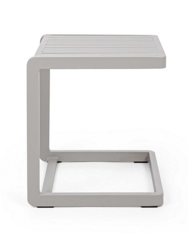 TAVOLINO IN ALLUMINIO MARRONE TORTORA KONNOR 40X40CM