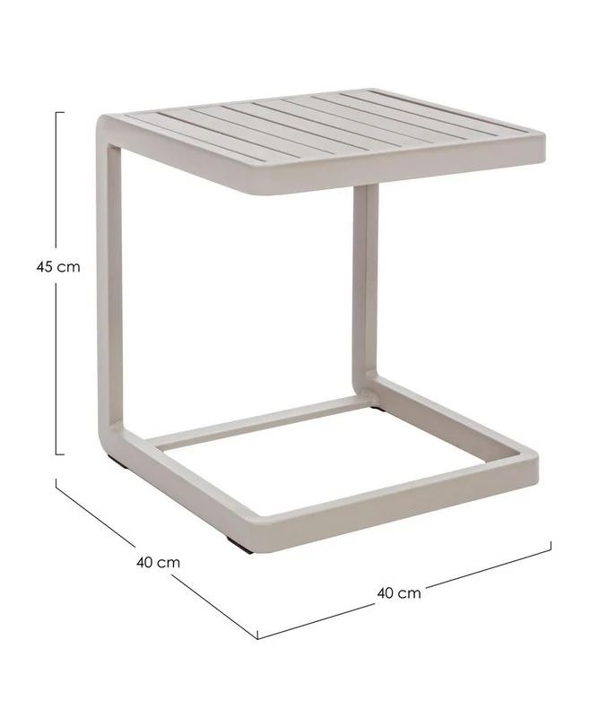 TAVOLINO IN ALLUMINIO MARRONE TORTORA KONNOR 40X40CM