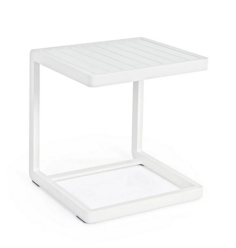 TAVOLINO IN ALLUMINIO BIANCO KONNOR 40X40CM