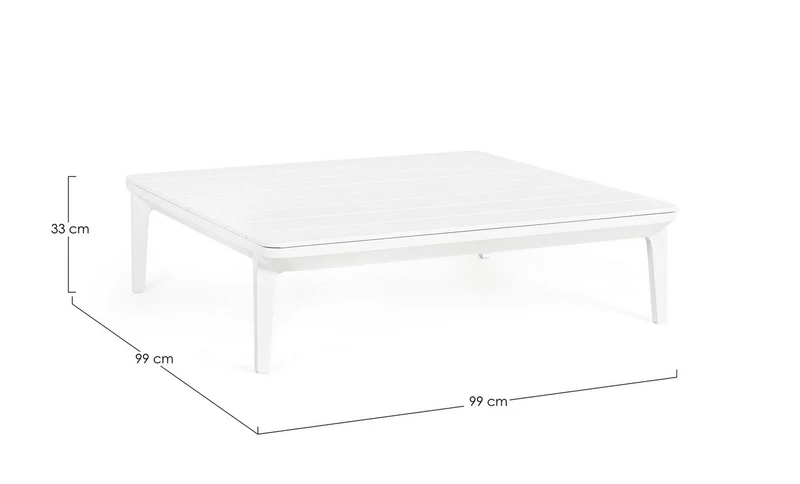 TAVOLINO IN ALLUMINIO BIANCO WG20 MATRIX 99X99CM