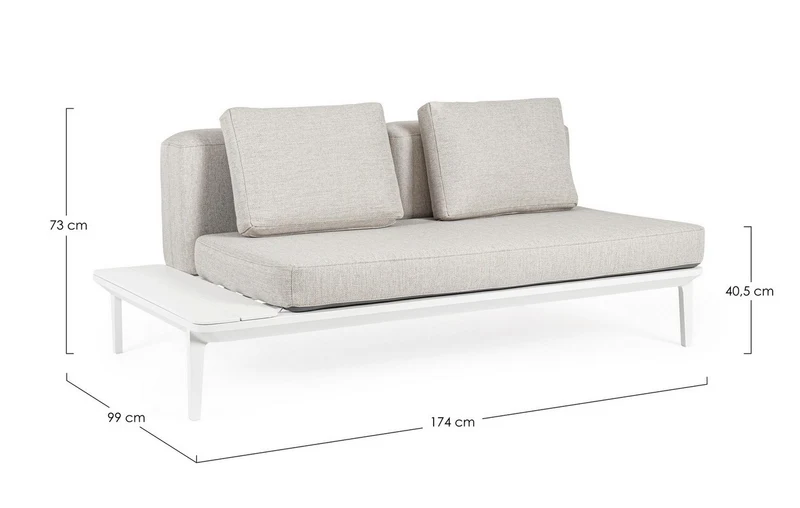 DIVANO DUE POSTI LOUNGE IN ALLUMINIO BIANCO WG20 MATRIX