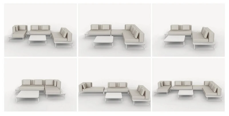 DIVANO DUE POSTI LOUNGE IN ALLUMINIO BIANCO WG20 MATRIX