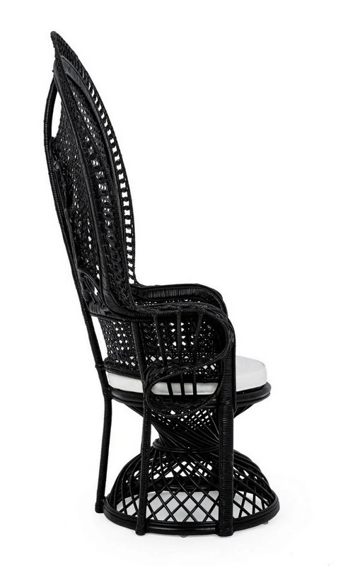 POLTRONA IN FIBRE NATURALI SFODERABILE NERO PEACOCK