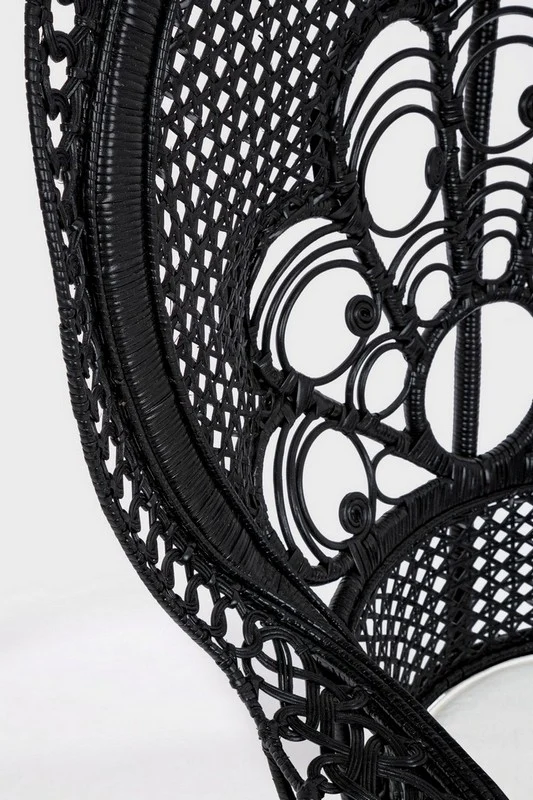 POLTRONA IN FIBRE NATURALI SFODERABILE NERO PEACOCK