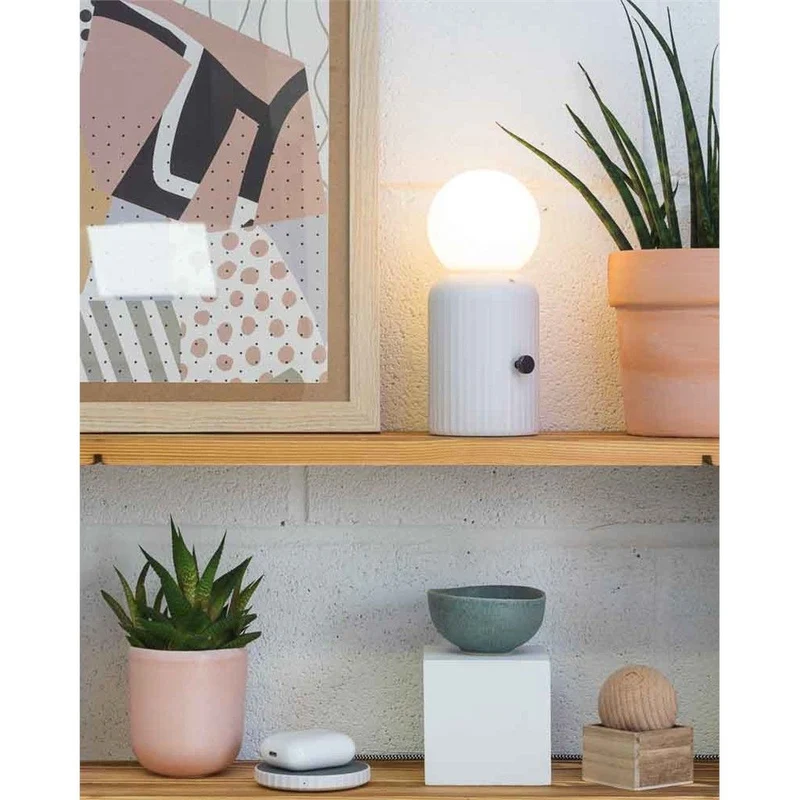 LAMPADA CON RICARICA WIRELESS BIANCA