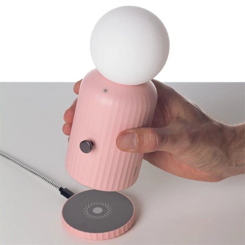 LAMPADA CON RICARICA WIRELESS ROSA
